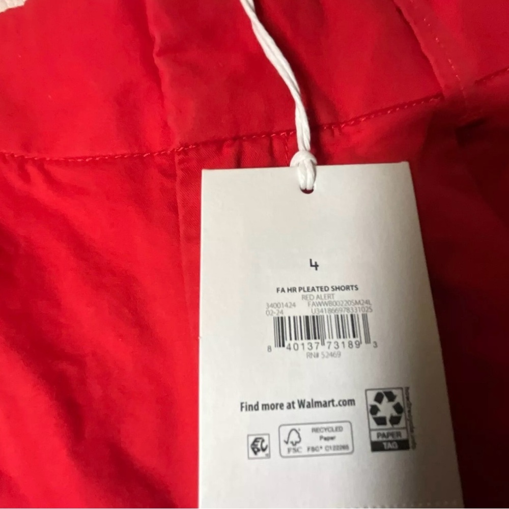 NWT Free Assembly Red 3” Inseam With Pockets Shorts Size 4 Hook N Eye Closure - Picture 3 of 10